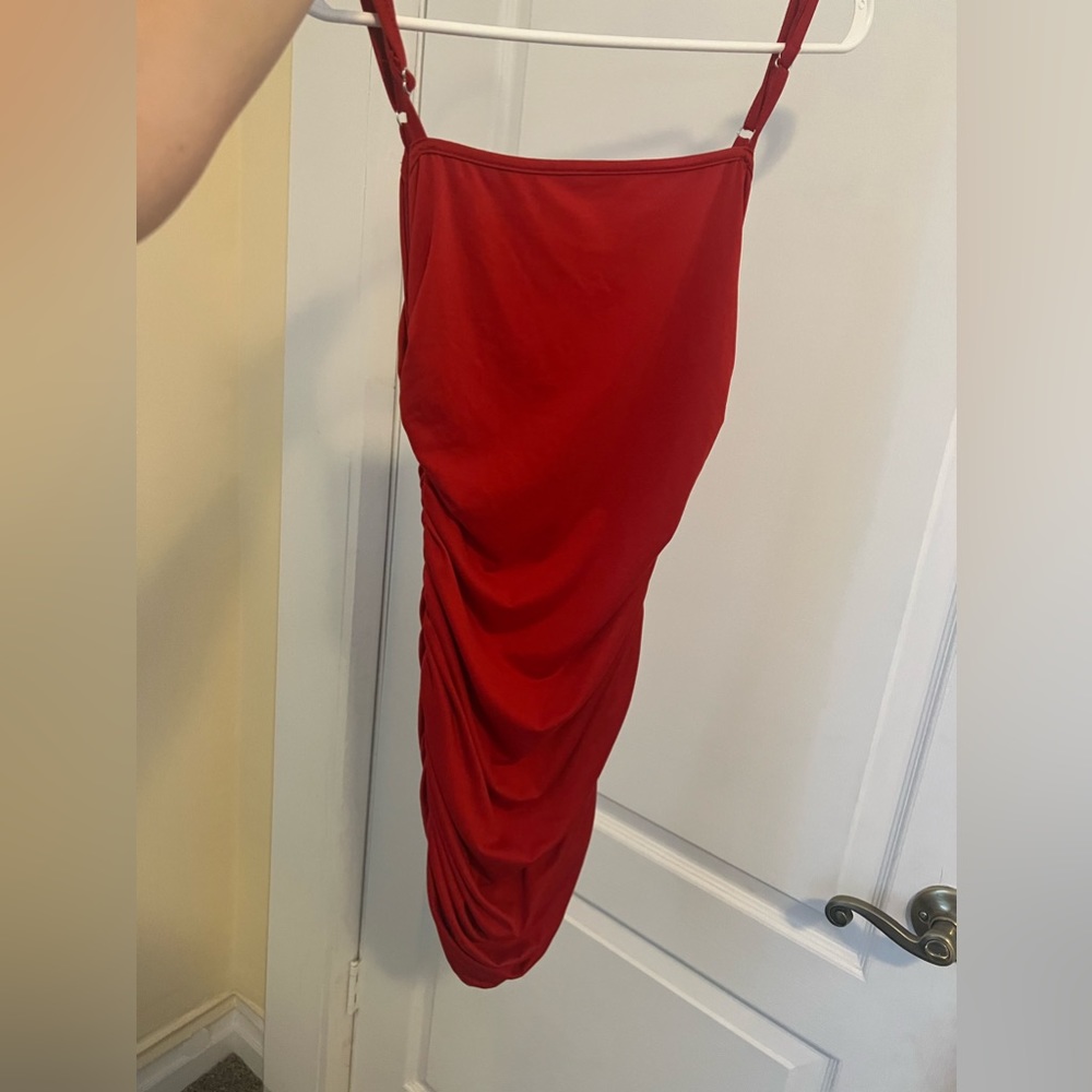 Red tight dress